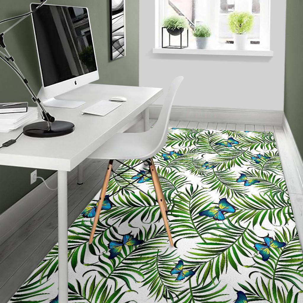 Tropical Butterfly Pattern Print Area Rug GearFrost