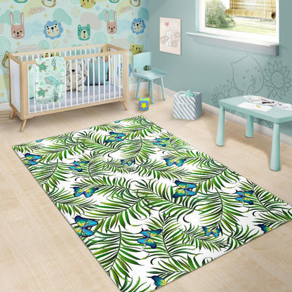 Tropical Butterfly Pattern Print Area Rug GearFrost