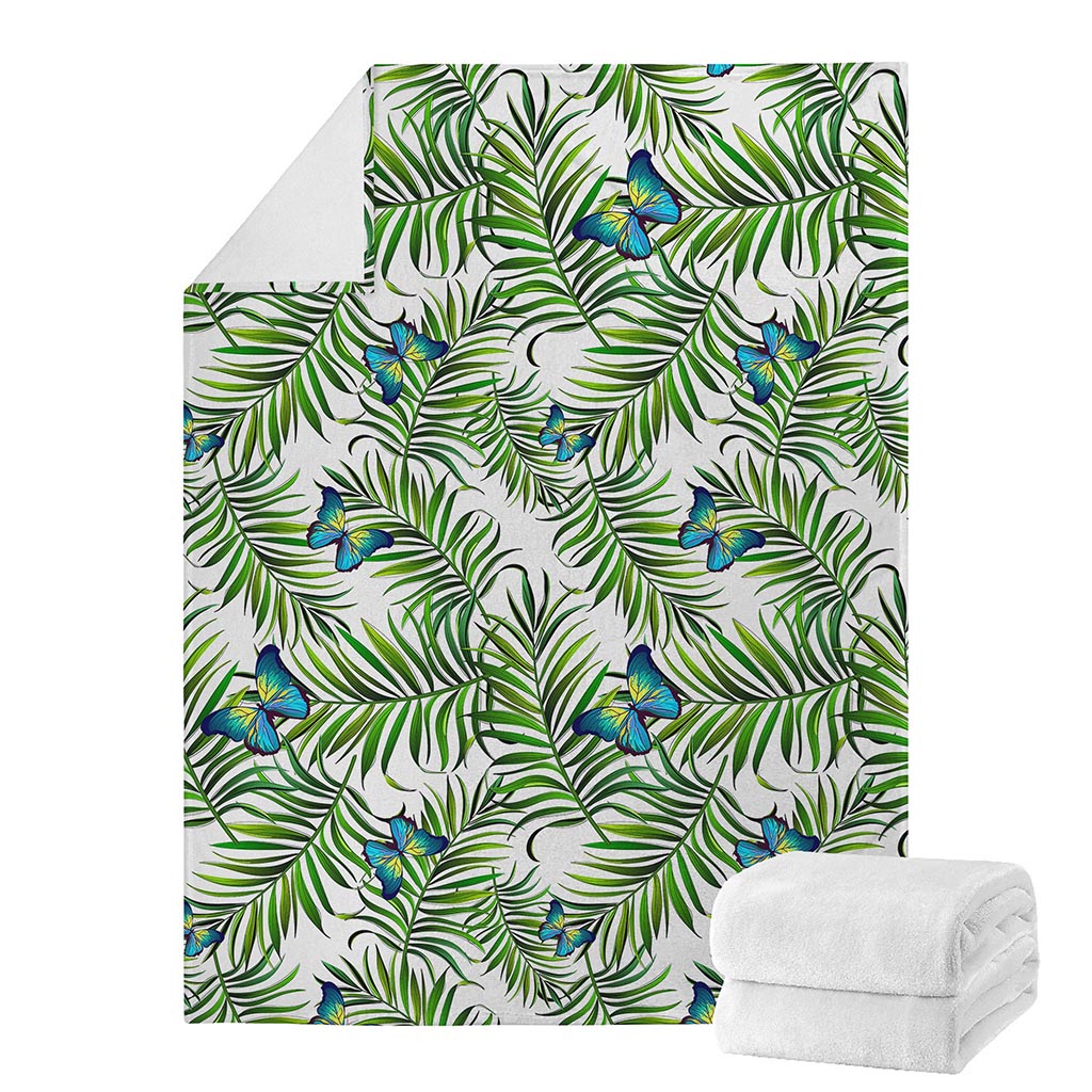 Tropical Butterfly Pattern Print Blanket