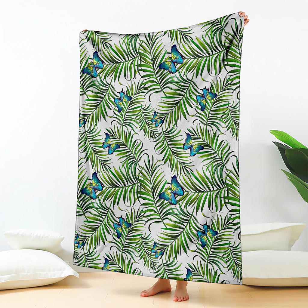Tropical Butterfly Pattern Print Blanket