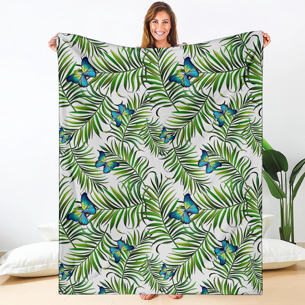 Tropical Butterfly Pattern Print Blanket