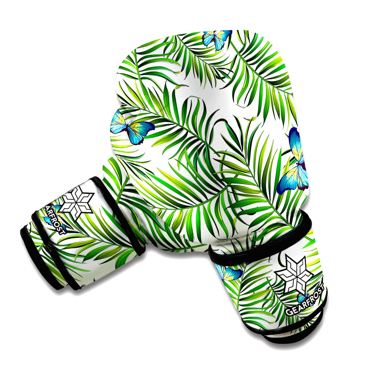 Tropical Butterfly Pattern Print Boxing Gloves