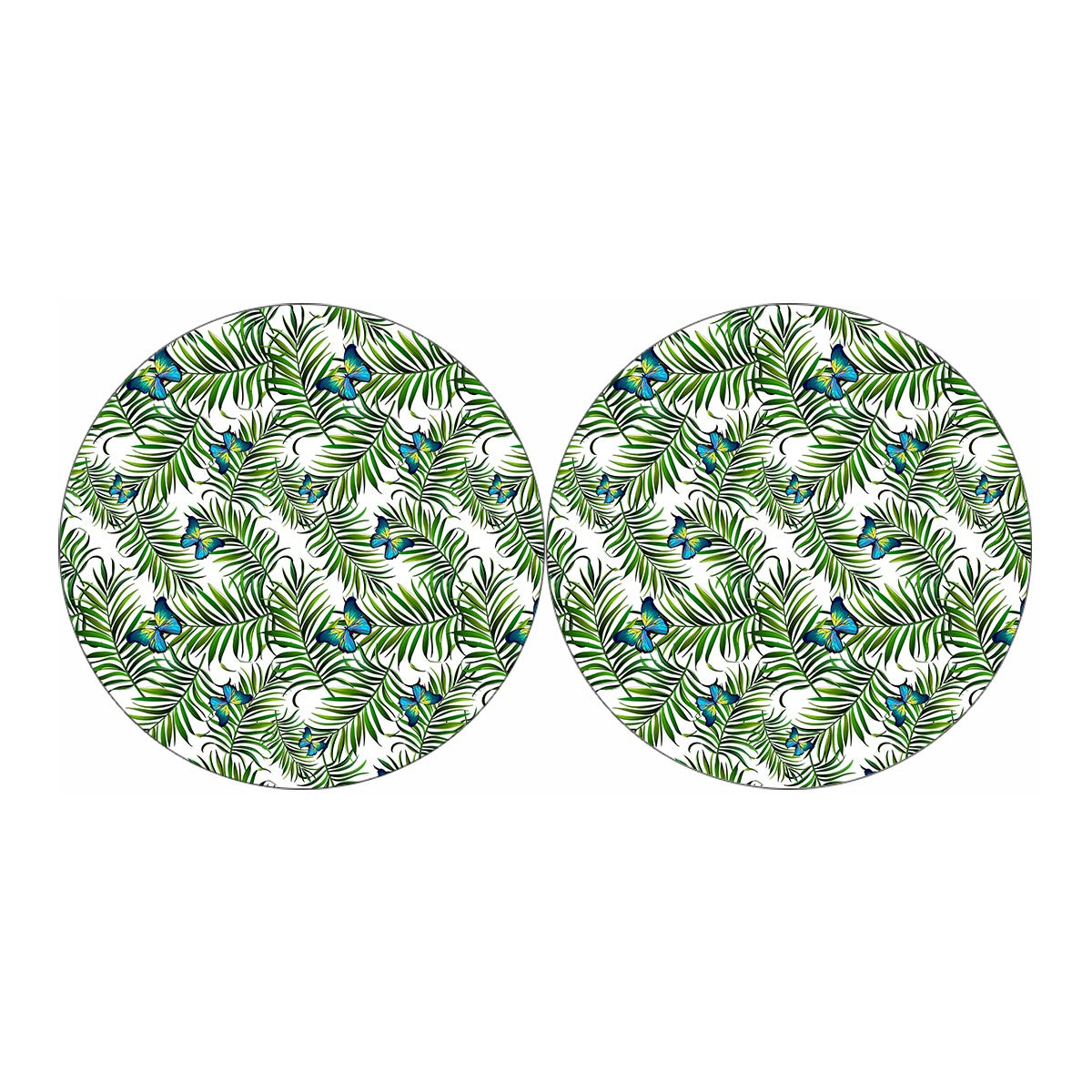 Tropical Butterfly Pattern Print Car Coasters