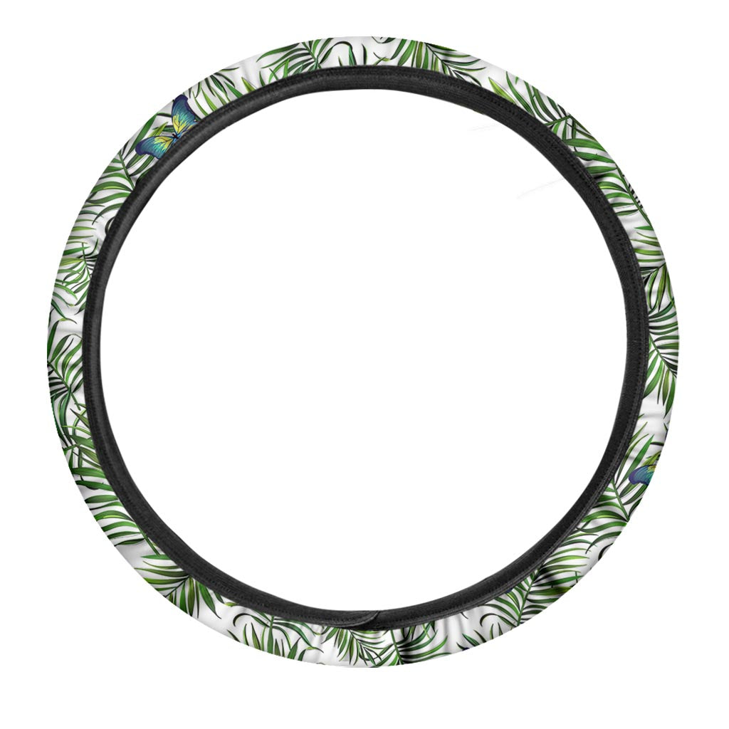 Tropical Butterfly Pattern Print Car Steering Wheel Cover