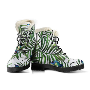 Tropical Butterfly Pattern Print Comfy Boots GearFrost