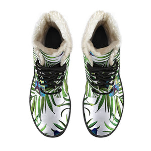 Tropical Butterfly Pattern Print Comfy Boots GearFrost