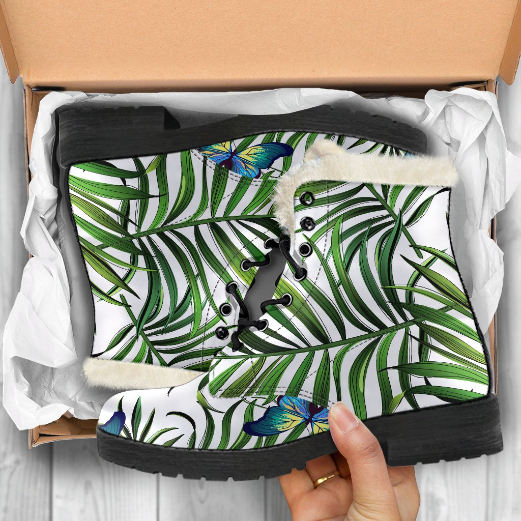 Tropical Butterfly Pattern Print Comfy Boots GearFrost