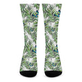 Tropical Butterfly Pattern Print Crew Socks