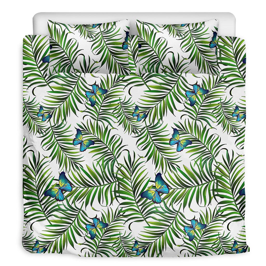 Tropical Butterfly Pattern Print Duvet Cover Bedding Set