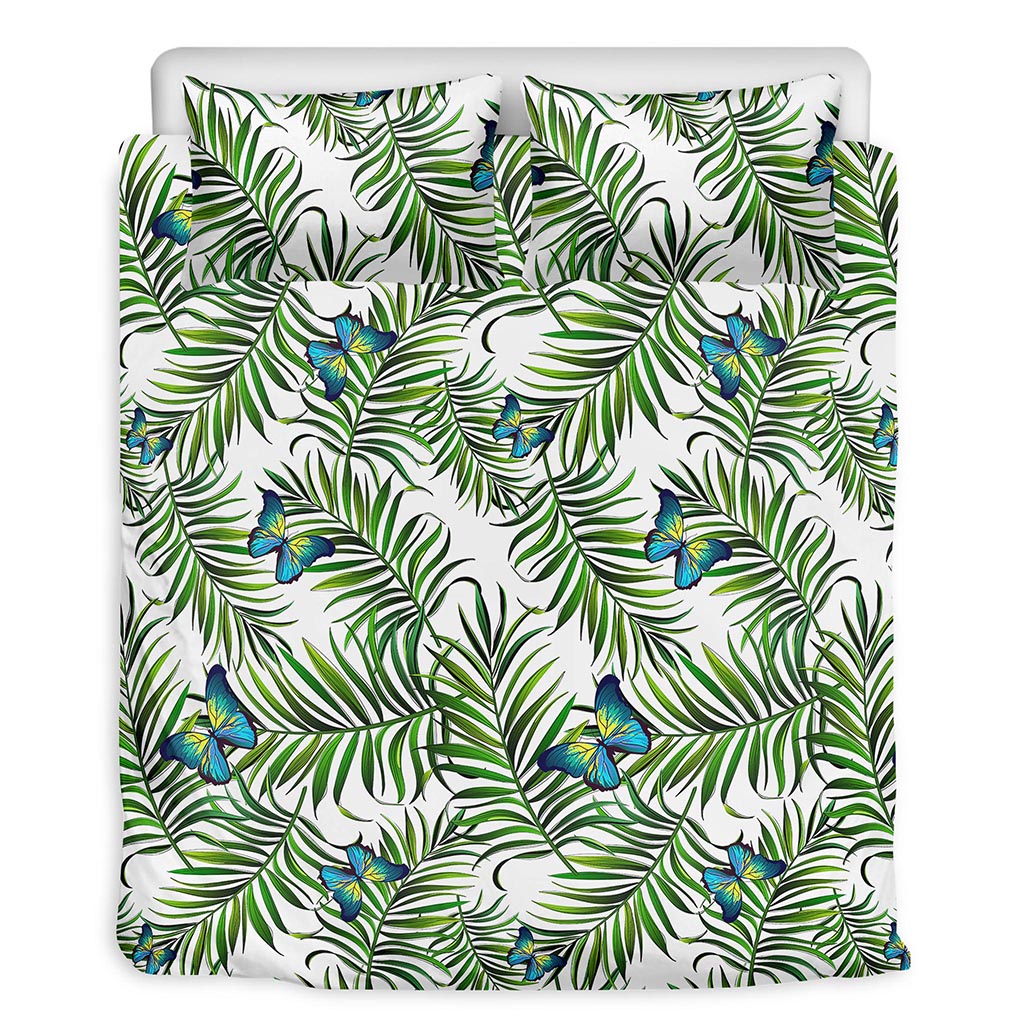 Tropical Butterfly Pattern Print Duvet Cover Bedding Set