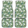 Tropical Butterfly Pattern Print Front and Back Car Floor Mats