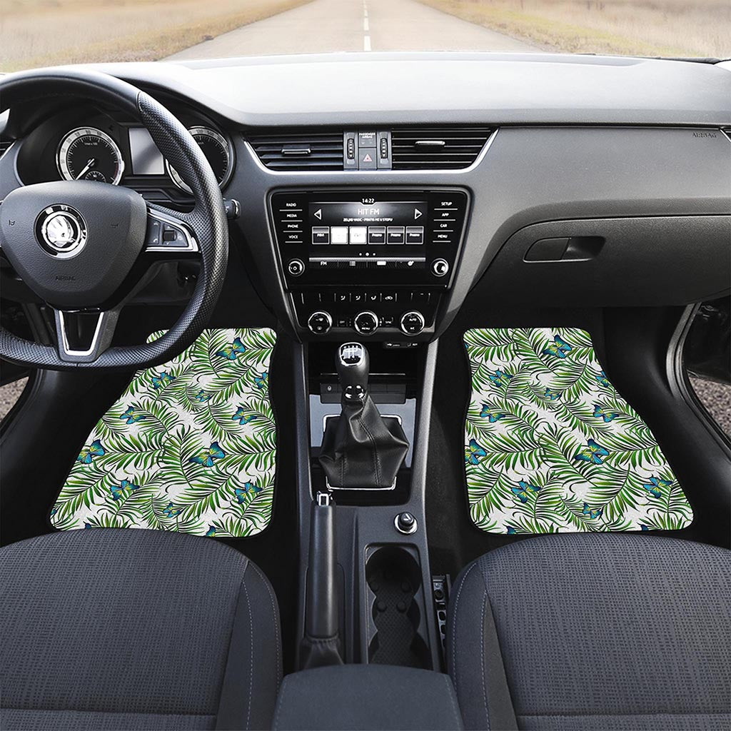 Tropical Butterfly Pattern Print Front and Back Car Floor Mats