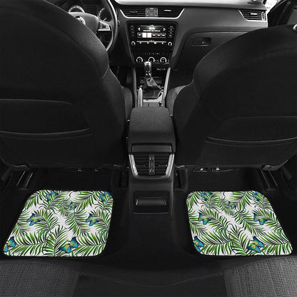 Tropical Butterfly Pattern Print Front and Back Car Floor Mats