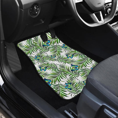 Tropical Butterfly Pattern Print Front and Back Car Floor Mats
