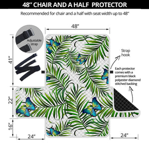 Tropical Butterfly Pattern Print Half Sofa Protector