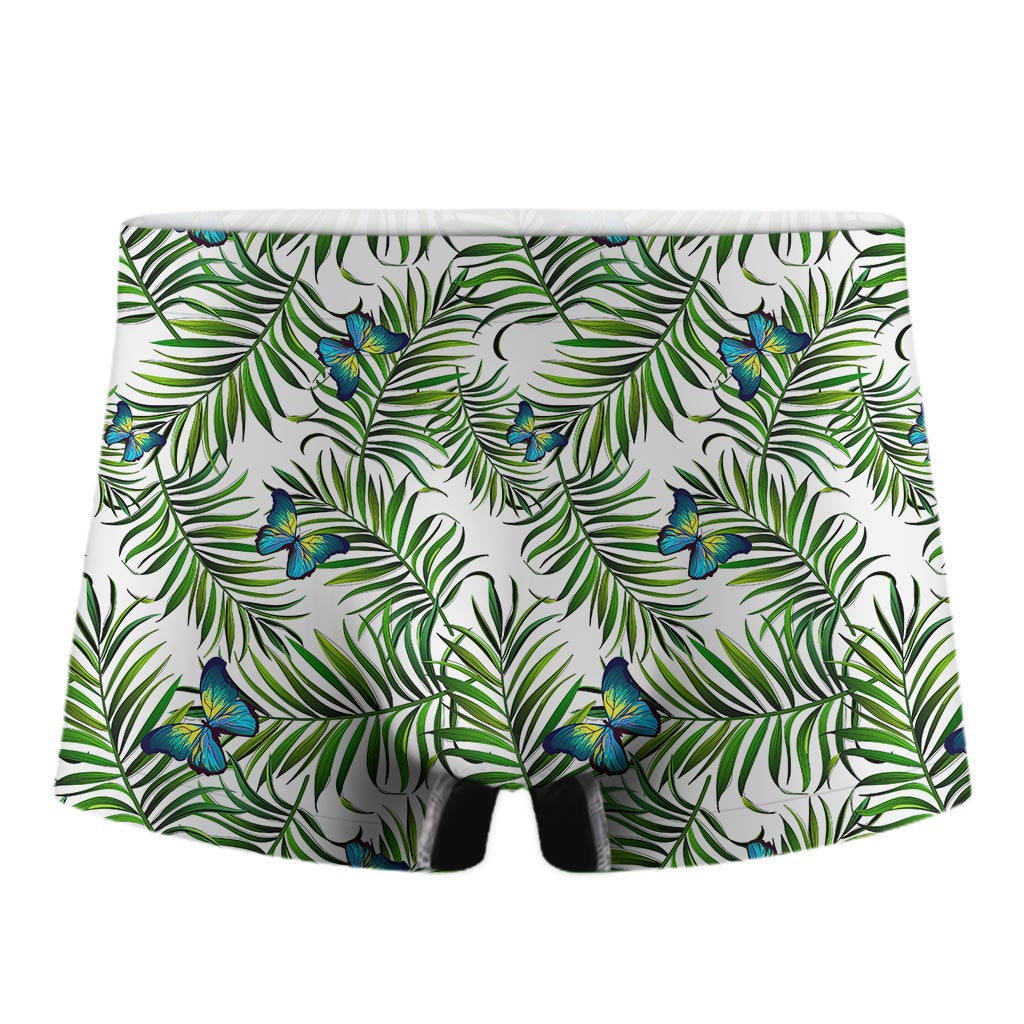 Tropical Butterfly Pattern Print Men's Boxer Briefs
