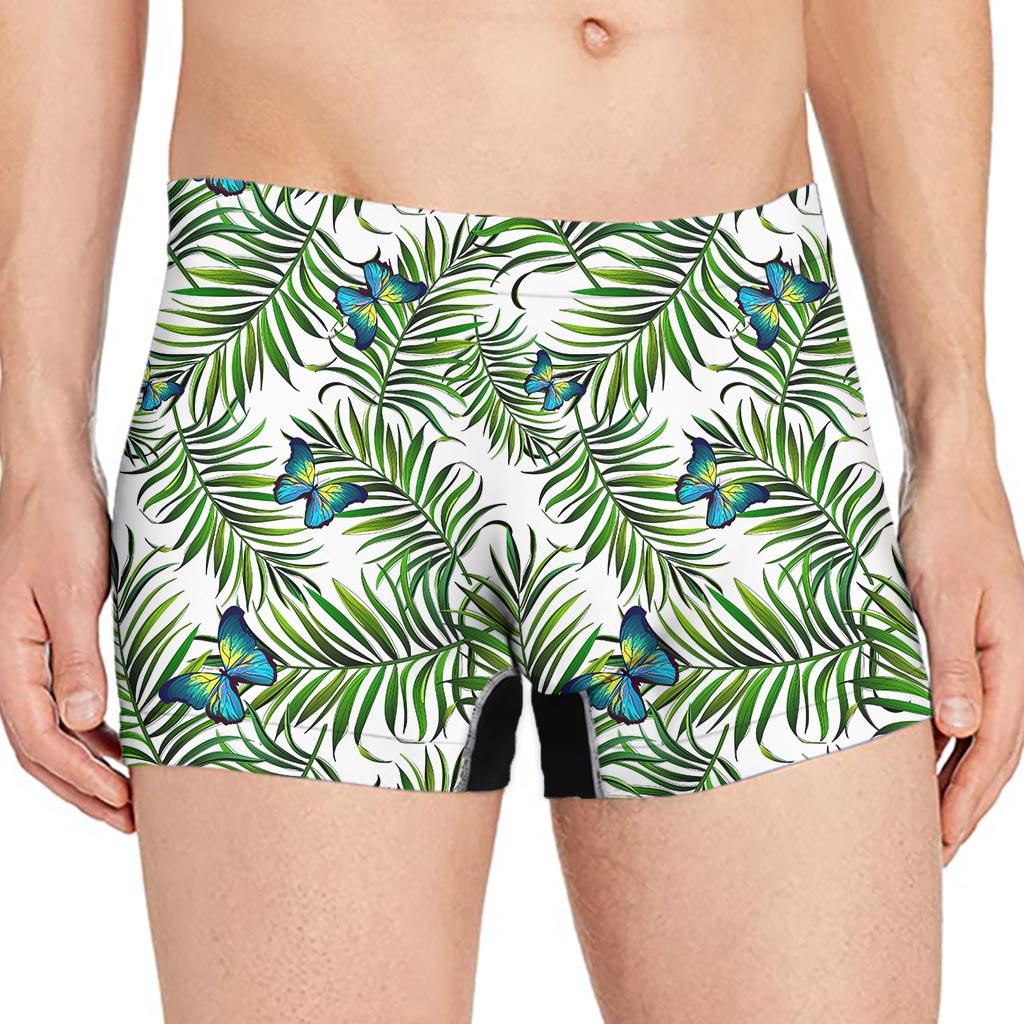 Tropical Butterfly Pattern Print Men's Boxer Briefs