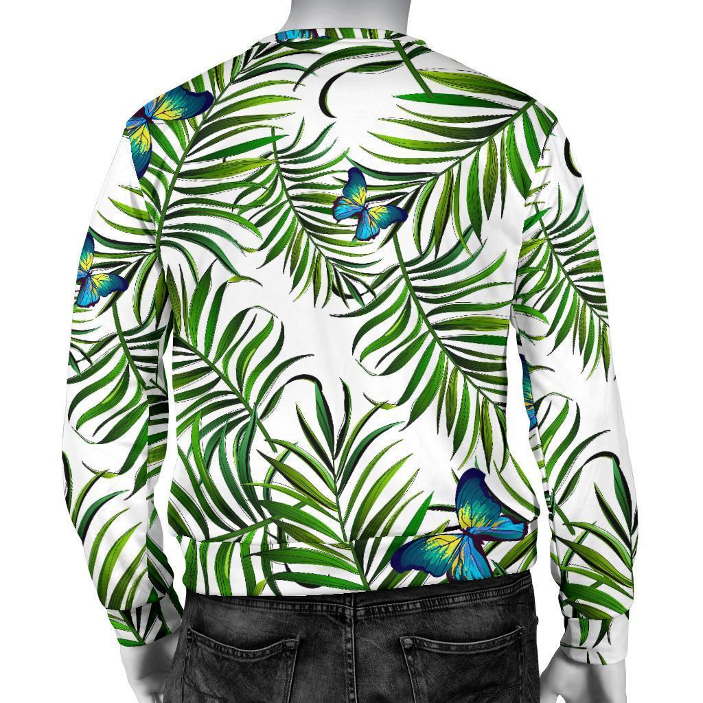 Tropical Butterfly Pattern Print Men's Crewneck Sweatshirt GearFrost