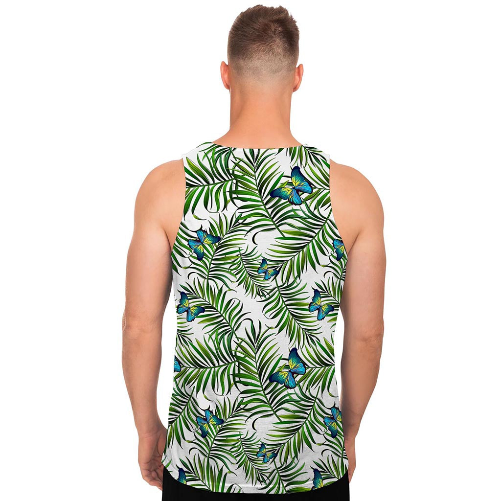 Tropical Butterfly Pattern Print Men's Tank Top