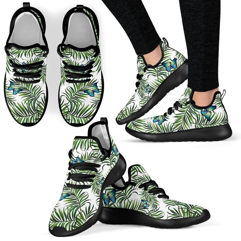 Tropical Butterfly Pattern Print Mesh Knit Shoes GearFrost