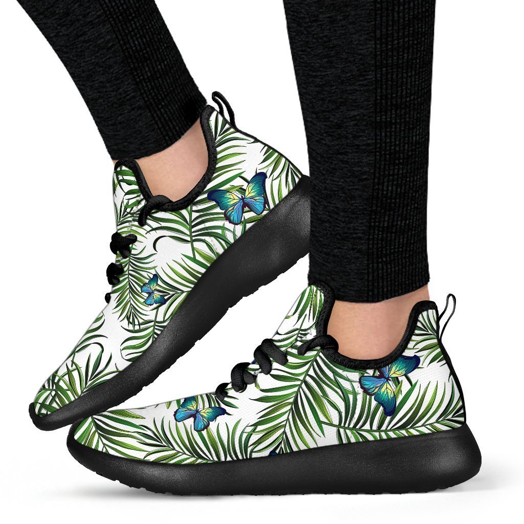 Tropical Butterfly Pattern Print Mesh Knit Shoes GearFrost