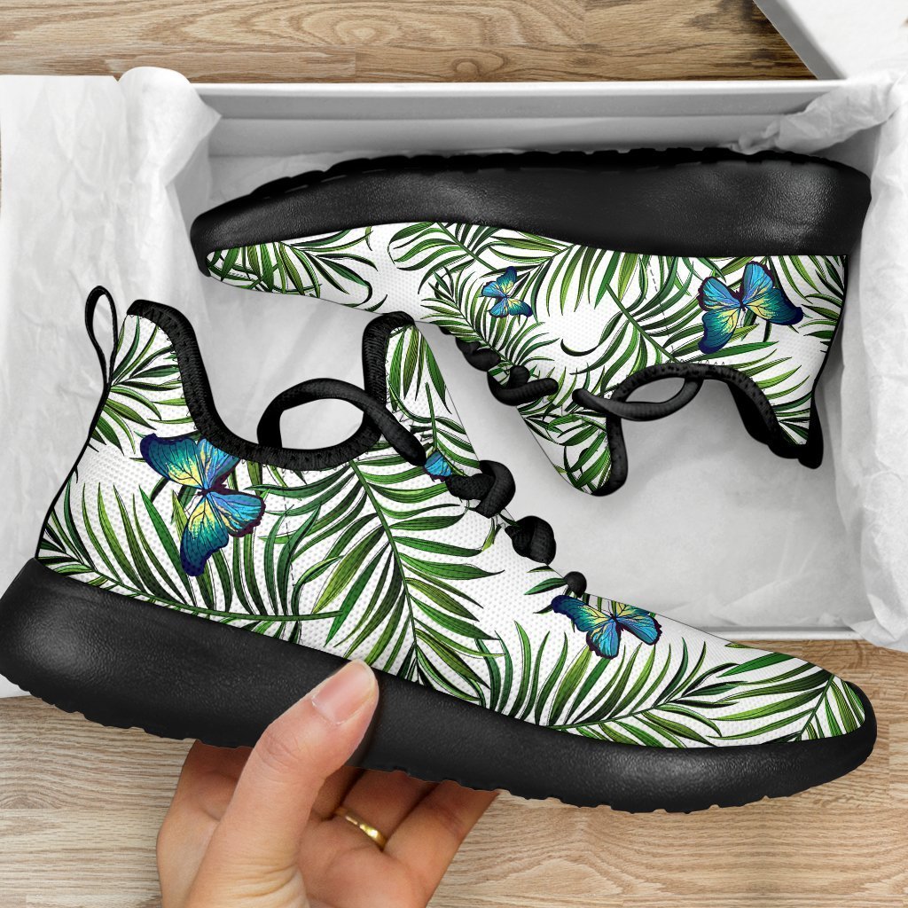 Tropical Butterfly Pattern Print Mesh Knit Shoes GearFrost