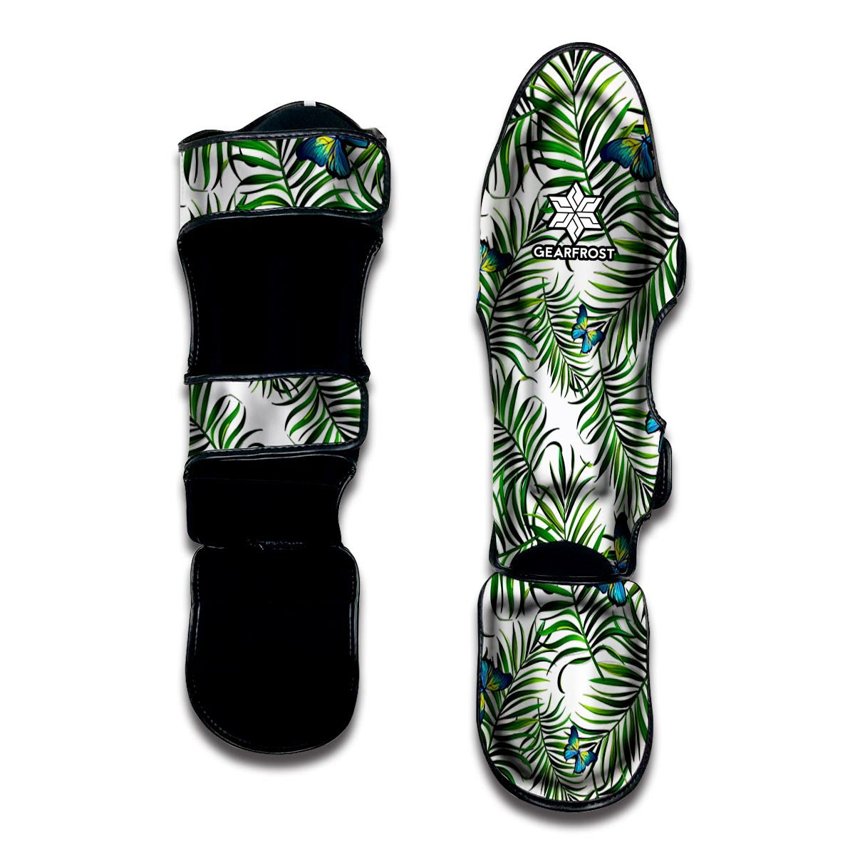 Tropical Butterfly Pattern Print Muay Thai Shin Guard