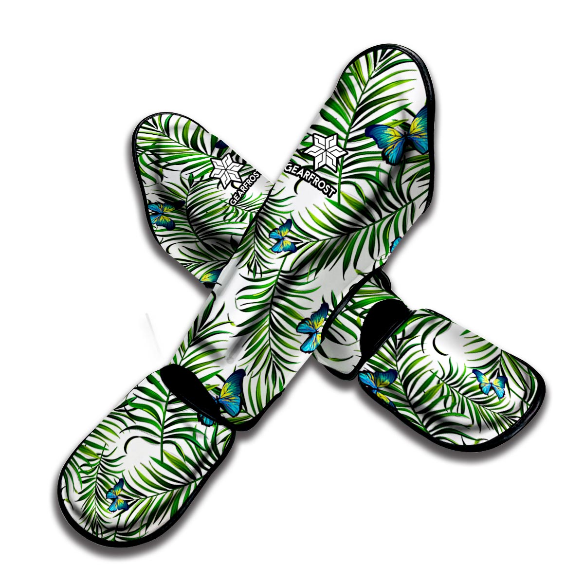 Tropical Butterfly Pattern Print Muay Thai Shin Guard