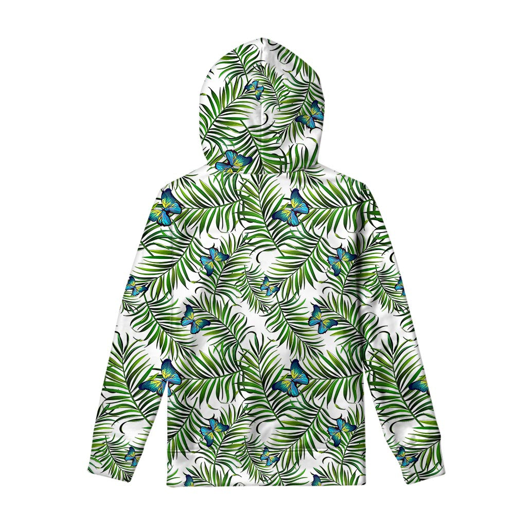 Tropical Butterfly Pattern Print Pullover Hoodie