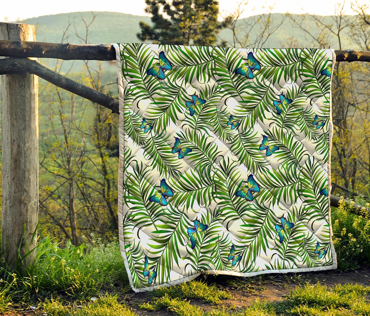 Tropical Butterfly Pattern Print Quilt