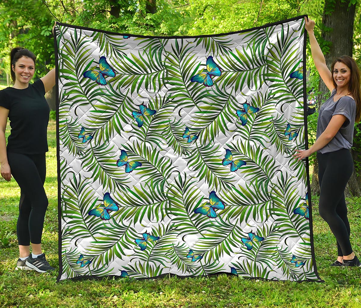 Tropical Butterfly Pattern Print Quilt