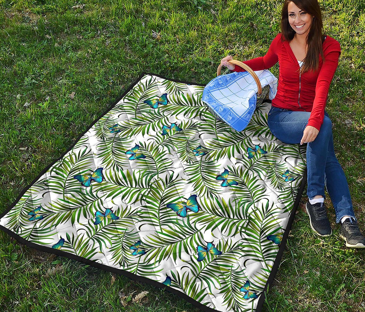 Tropical Butterfly Pattern Print Quilt