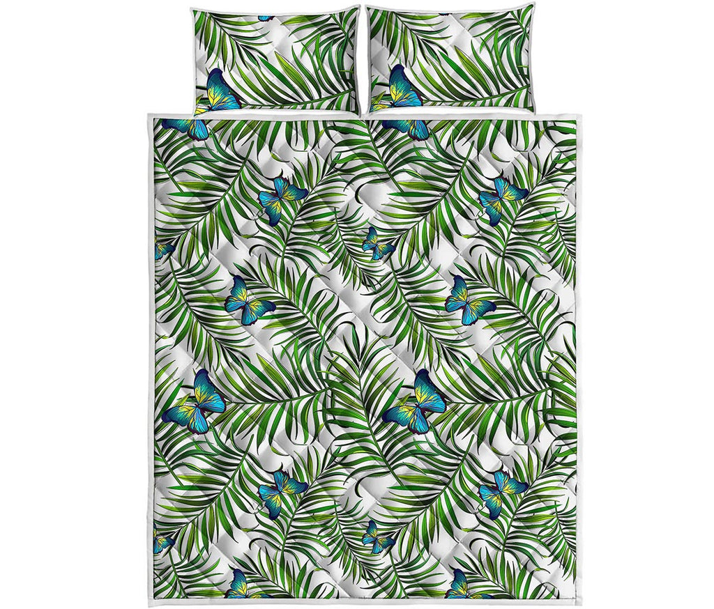 Tropical Butterfly Pattern Print Quilt Bed Set