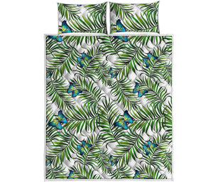 Tropical Butterfly Pattern Print Quilt Bed Set