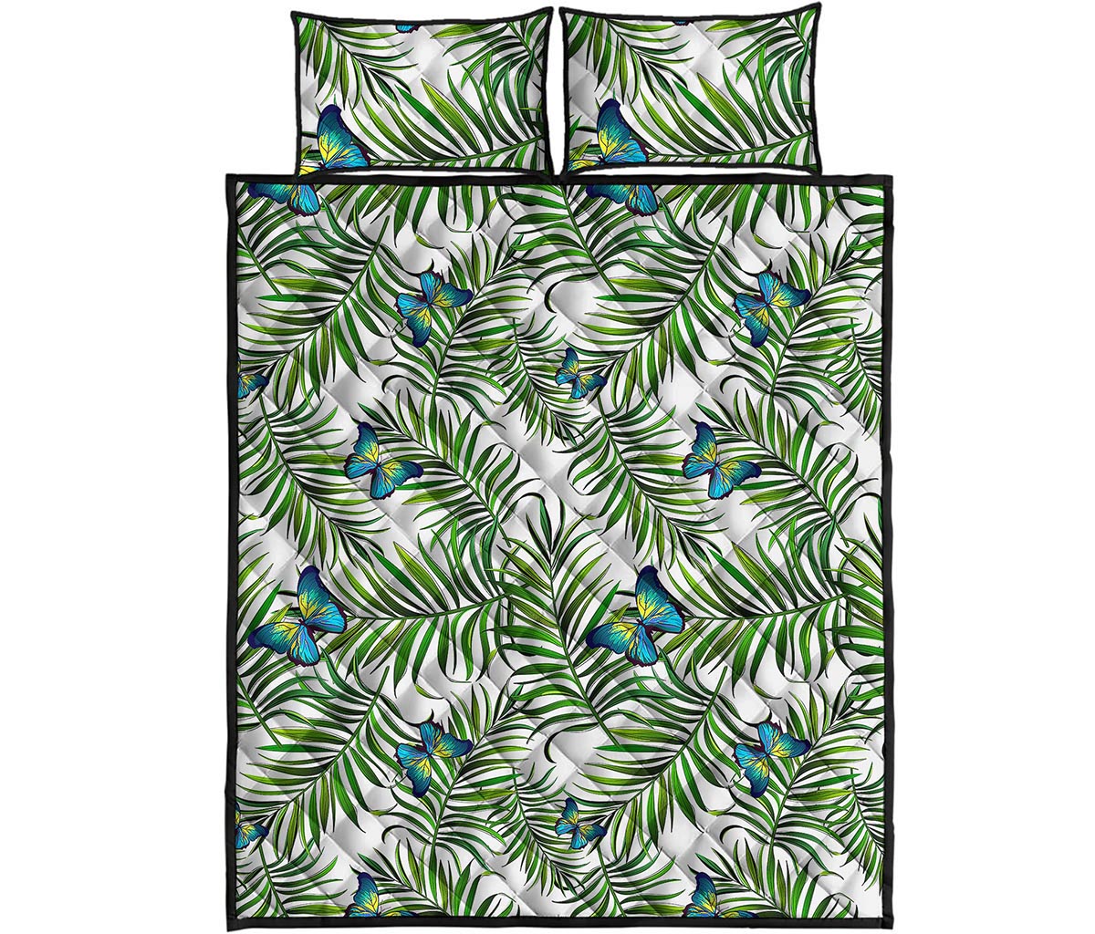 Tropical Butterfly Pattern Print Quilt Bed Set