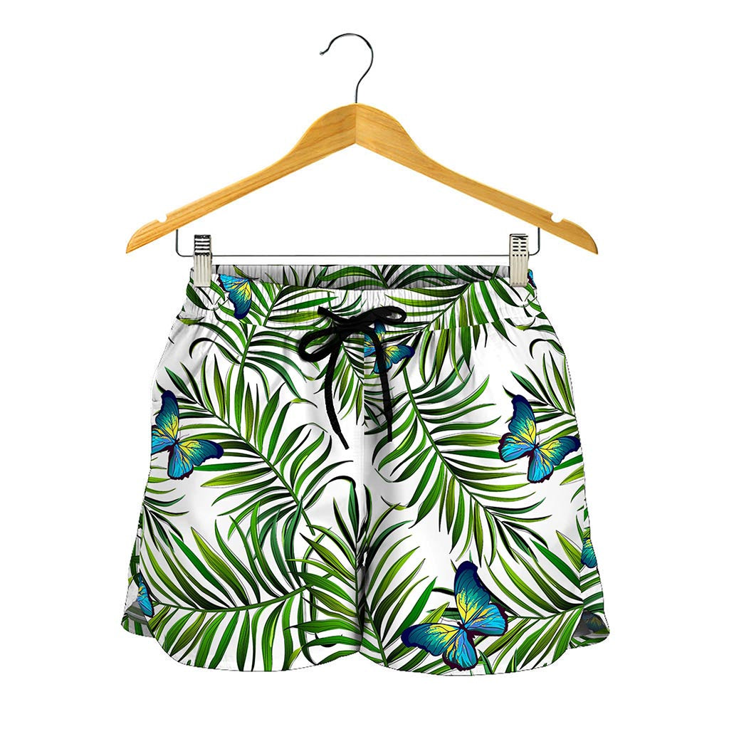 Tropical Butterfly Pattern Print Women's Shorts