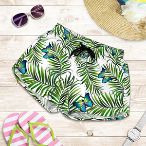 Tropical Butterfly Pattern Print Women's Shorts