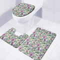 Tropical Cattleya Pattern Print 3 Piece Bath Mat Set