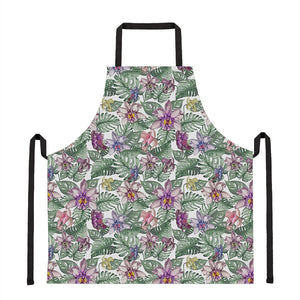 Tropical Cattleya Pattern Print Apron