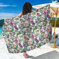 Tropical Cattleya Pattern Print Beach Sarong Wrap
