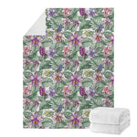 Tropical Cattleya Pattern Print Blanket