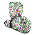 Tropical Cattleya Pattern Print Boxing Gloves