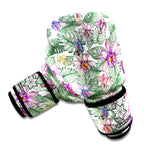 Tropical Cattleya Pattern Print Boxing Gloves