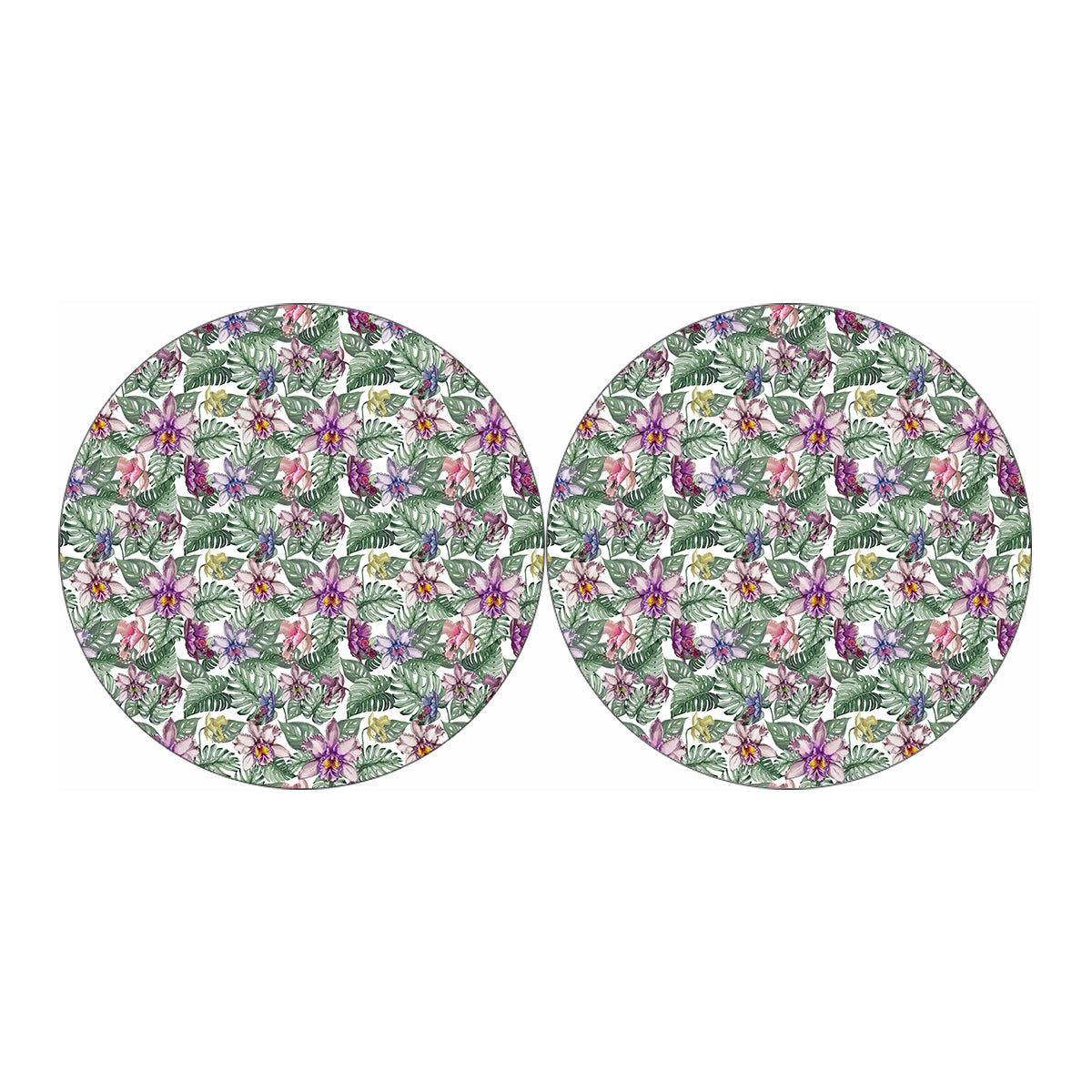 Tropical Cattleya Pattern Print Car Coasters