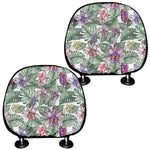 Tropical Cattleya Pattern Print Car Headrest Covers