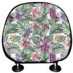 Tropical Cattleya Pattern Print Car Headrest Covers