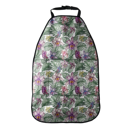 Tropical Cattleya Pattern Print Car Seat Organizers