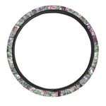 Tropical Cattleya Pattern Print Car Steering Wheel Cover