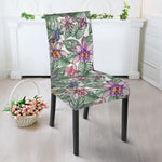 Tropical Cattleya Pattern Print Dining Chair Slipcover