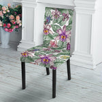 Tropical Cattleya Pattern Print Dining Chair Slipcover